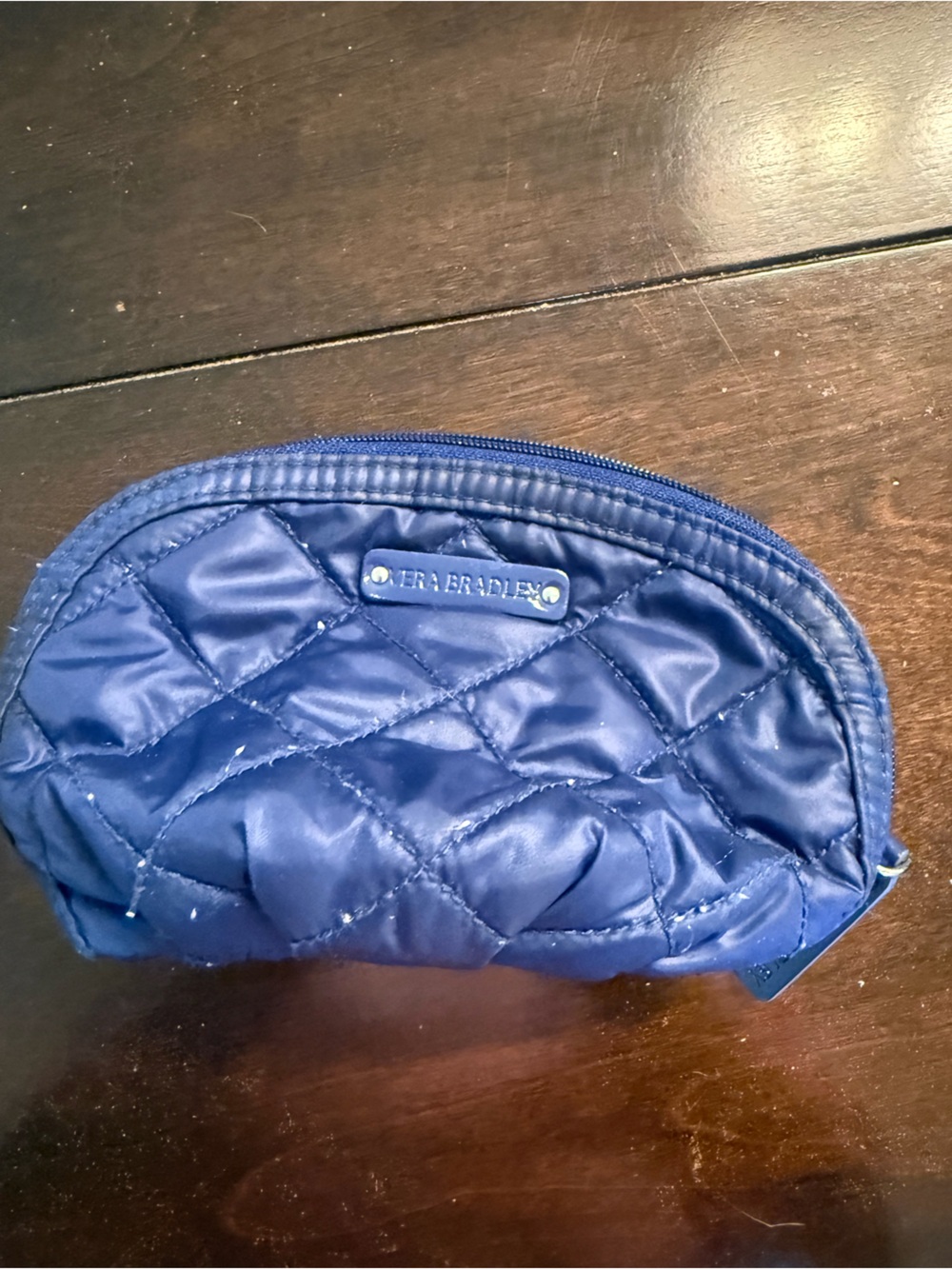 Vera Bradley Quilted Navy Cosmetic Pouch
